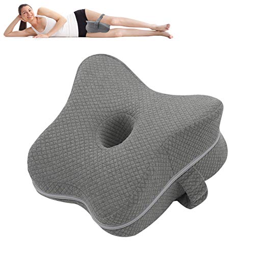 O'woda Almohada Ortopédica para Pierna y Rodilla - Espuma con Memoria, Funda Lavable, Alivia el Dolor de Espalda, Cadera y Articulaciones, Soporte para el Tobillo y la Rodilla, Gris