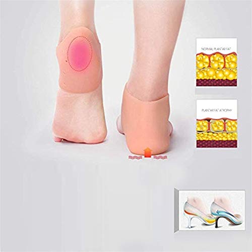 Piezas Pulgar Valgus Corrector, talón de cubierta de gel, silicona transpirable talón Calcetines protector, reparación seca y agrietada del talón, aliviar el dolor Reducir la fascitis plantar, 1 par