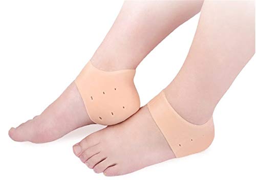 Piezas Pulgar Valgus Corrector, talón de cubierta de gel, silicona transpirable talón Calcetines protector, reparación seca y agrietada del talón, aliviar el dolor Reducir la fascitis plantar, 1 par