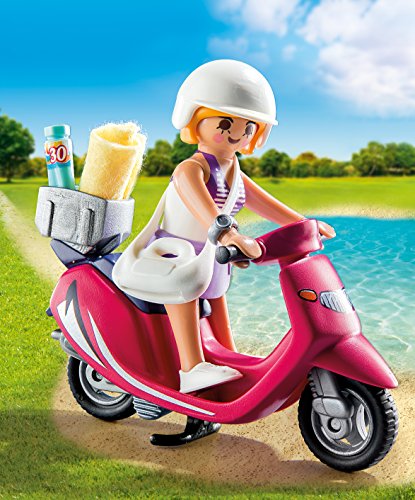 PLAYMOBIL Especiales Plus- Bricks Mujer con Scooter, Color Blanco, única (9084)