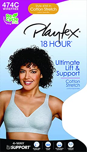 Playtex Women's 18 Hour Lift & Support Cool Comfort Cotton Stretch Wire Free Bra