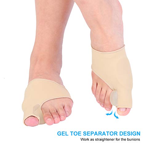 Protector de Juanete, Hallux Valgus Protector con Almohadilla de Gel, Corrector Hallux Valgus Juanete, Protector y Corrector de Juanete para Alivio del Dolor -1 par