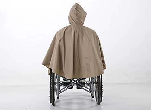 PRWERIF Poncho Impermeable para Silla de Ruedas, Capa sin Mangas para Silla de Ruedas, Capa para la Lluvia con Capucha Reflectante Tiras Easy To for AncianosUsoImpermeable Manual para Silla de Ruedas