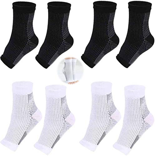 QAZRFVPXF Medias PresióN Pies Profesionales Medias CompresióN Calcetines de CompresióN para Hombres y Mujeres Calcetines de CompresióN para Deportes Fitness Artritis Pain Relief Tobillo L 4 Pares