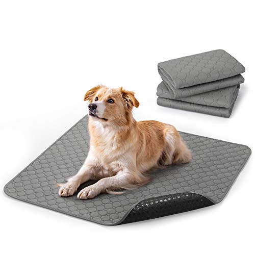 rabbitgoo Empapadores para Perros de Entrenamiento 2 PCS, Pañales de Perro Lavable Reutilizables Ultraabsorbente, Empapador Perro Antideslizante Impermeable para Perros y Gatos, Cobayas, 89x82CM, Gris