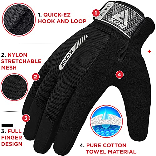 RDX Guantes Gimnasio Musculacion Entrenamiento Gym, Antideslizante Levantamiento de Pesas Musculación Palma Acolchada Gel Antideslizante Transpirable Pantalla Táctil Equipo de Fitness en Casa