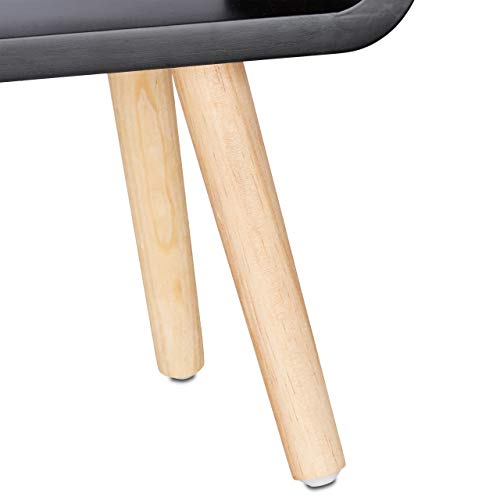 Relaxdays Estante de Pie con Patas, Madera, Negro, 20x53x50 cm