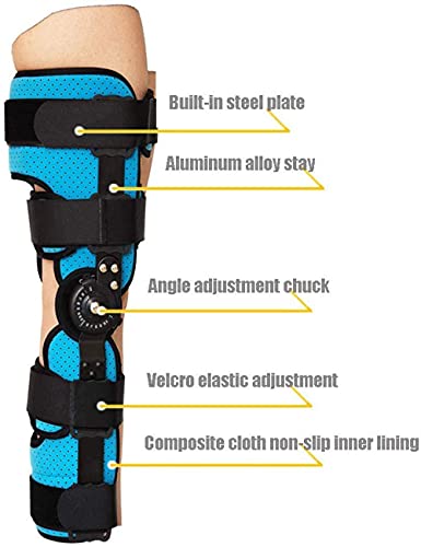 Rodilla ROM Ortesis Inmovilizador De Ortesis Para Lesiones, Rodillera Ajustable Con Bisagras Estabilizador De Férula ROM Soporte De Rodilla Para Artritis LCA Menisco Lesión Del Ligamento Desgarro