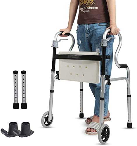 Rollator Walker Medical Walker para personas mayores y adultos Ancianos Portátil Portátil Plegable Seniors Step Assist, para casa al aire libre Todo terreno, con asas suaves, 180 kg