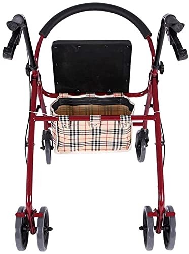 Rollator Walker Walker Foldable Walking Mobility Aid Walker Rollator Shopping Trolley with Seat and Handbrake for Elderly Standard Walkers