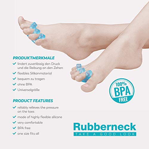 Rubberneck Separadores de dedos de pies para Pedicura Set de 4 piezas - Camillas dedo de gel suave para pintar con esmalte de uñas