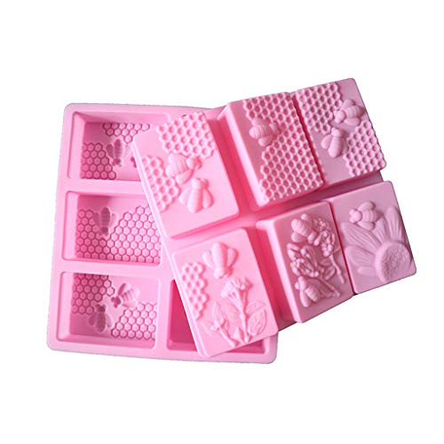 S-TROUBLE Moldes de jabón de Silicona de Abeja 3D, moldes de Panal rectangulares Molde para Hornear Pasteles de Colmena para Manualidades caseras