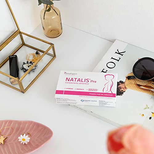 SanaExpert Natalis Pre | SUPLEMENTO PARA LA FERTILIDAD Y EL INICIO DEL EMBARAZO con Ácido Fólico, Quatrefolic, Hierro y Vitaminas (30 cápsulas).