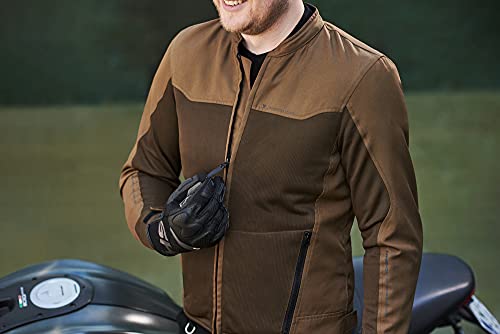 SHIMA OPENAIR Chaqueta Moto Hombre | Ligera y Transpirable Cazadora Moto Mesh de Verano Hombre con CE Espalda, Hombros, Codos Protecciones, Ajuste de la Anchura (Marrón, XL)