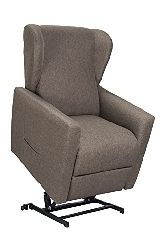 SIME - sillón reclinable eléctrico con 2 Motores Independientes Venta. Shed. Sillón Relax Tercera Edad no válidos Lulu-2M-TEDOV Gris Oscuro Tela CE médico