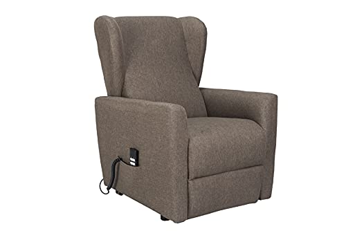 SIME - sillón reclinable eléctrico con 2 Motores Independientes Venta. Shed. Sillón Relax Tercera Edad no válidos Lulu-2M-TEDOV Gris Oscuro Tela CE médico