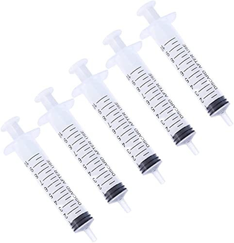 Sumedtec 5 Piezas Jeringas Luer Lock Múltiples Usos Aplicador de Jeringa de Plástico sin Aguja para Laboratorios Científicos Industriales 10 Ml