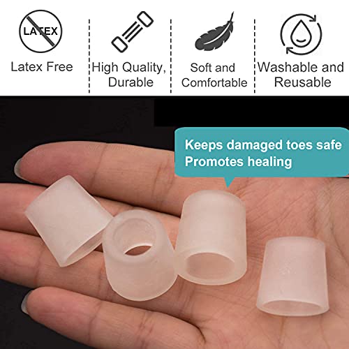 Sumifun Protectores de gel para dedos de los pies, fundas de silicona para el dedo del pie Funda suave y cómoda Pinky Toe para ampollas, callos (3 pares finos + 3 pares gruesos)