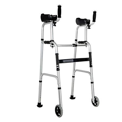 SXFYHXY Andador Plegable para Escaleras Andador con Ruedas De 2 Ruedas con Ruedas Fijas De 5 Pulgadas Apoyabrazos Acolchados Ajustables para Personas Mayores Bastón para Ancianos