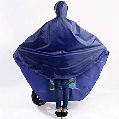 Transparente sombrero grande del borde del impermeable del poncho de Movilidad Scooters prueba de lluvia plegable impermeable con capucha, de la bicicleta, caminar, viajar ( Color : Navy )