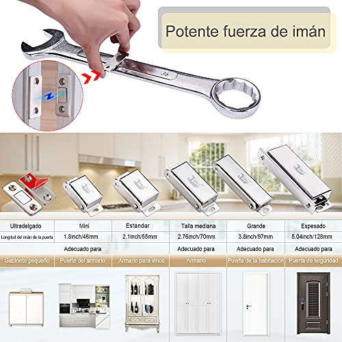 Ultra Delgado Iman Puerta Armario Jiayi 4 Piezas Tarea Pesada Magnetico Pestillo Fuerte Metal Imán Cierre Para Cocina Alacena Puerta Cerraduras Cajón Clausura Guardarropa Clausura