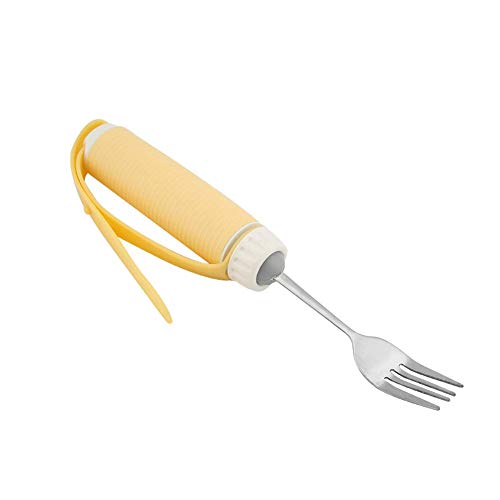 Utensilios adaptables, manija/cuchara de construcción flexible giratoria flexible para ancianos discapacitados de artritis del paciente, 9.6in(Fork)