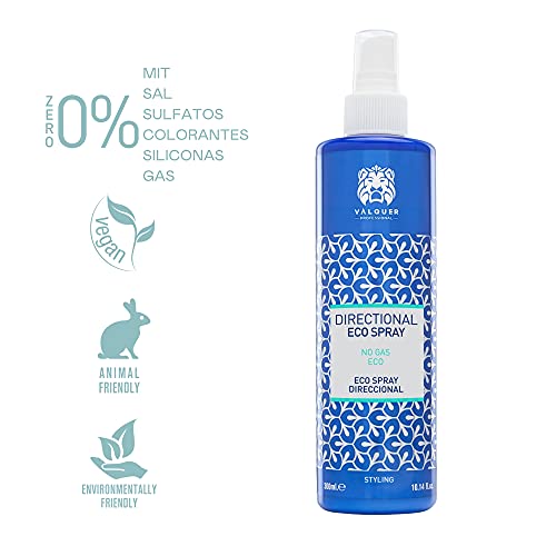 Válquer Eco Spray capilar de Fijación Direccional, Laca Ecológica, Laca Cabello Sin Gas. Formulación zero%: sin sulfatos, sin sal, sin siliconas - 300 Mililitros