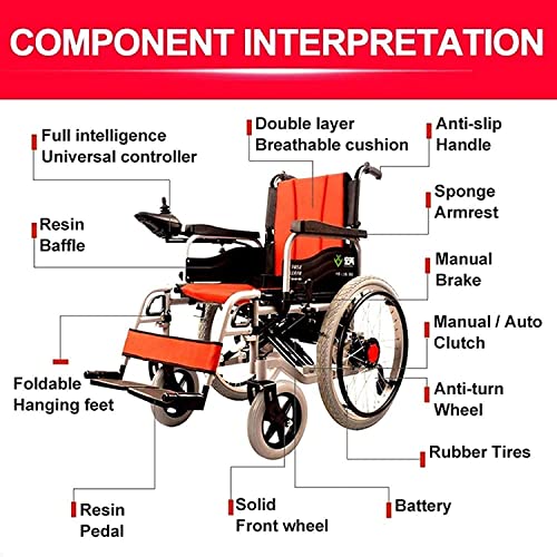 WBJLG Linterna de Controlador Universal Inteligente para Silla de Ruedas eléctrica, Scooter Plegable portátil de Doble Uso para Ancianos y discapacitados