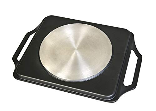 WECOOK! Ecostone Bandeja Asadora Inducción, Plancha de Asar 37X25cm, Antiadherente XTRA DUPON Ecológico sin PFOA, Asas de Silicona, Aluminio Fundido, 5mm Espesor, Vitrocerámica, Gas, Horno