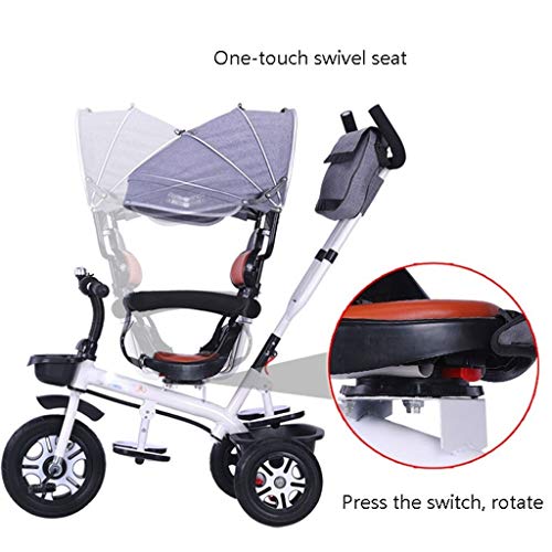 WINON Cochecito Carrito Bebe El Triciclo Ajustable del Triciclo de los niños con el Carro del Cochecito del Bolso de la Momia del toldo Conveniente for 1~6 años (Color : B)