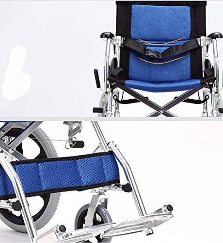 WLG Silla de Ruedas Plegable Ligera, conducción médica, Carro portátil para Ancianos, Silla de Ruedas de Aluminio pa