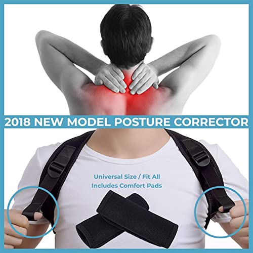 WMK Corrector de Postura Ajustable Atrás Soporte de Fractura Hombres/Mujeres Atrás Piel de clavícula Corrección de Hombro Correa de Correa de Correa (Color : Black)