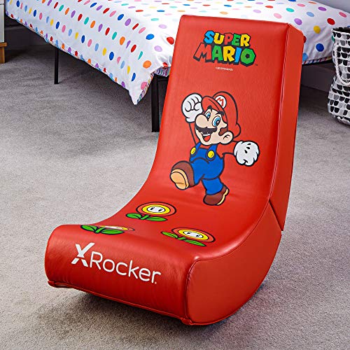 X-Rocker Mario Gaming, Silla Infantil, Cuero sintético, Rojo, Mediano