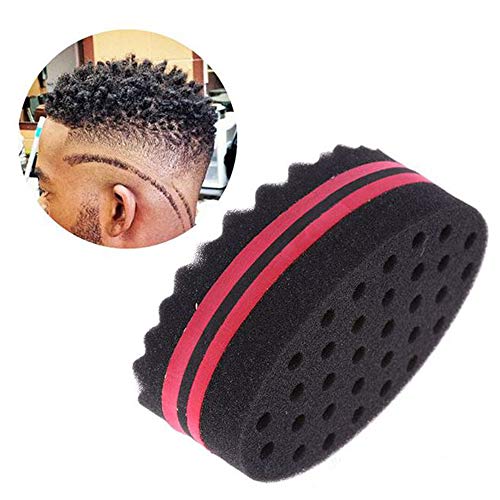 Xinlie Cepillo de Esponja Magic Curl Magic Peluquería Pelo Cepillo Esponja Bobina Esponja Rizador Hair Sponge Brush Twists Dread Afro Coils Hair Curl Brush para Giros, Rizos en Cabello Afro (2PCS)