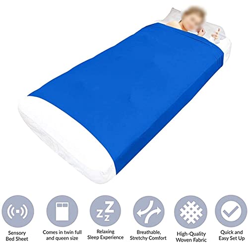 XWSM Manta De Compresión Sensorial Mantas Ponderadas Terapia Transpirable Fresca Hoja De Cama Estirable For Niños Y Adultos Profundo Relajante con SPD, Ansiedad (Size : 160x147cm/63x58in)