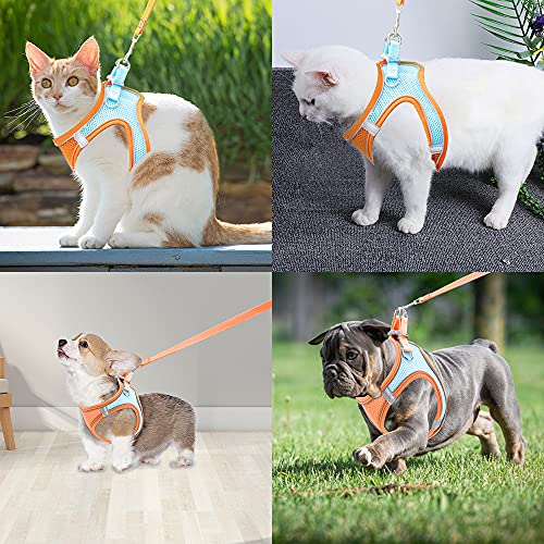 YATOSEEN Arnes Perro Anti tirones Perros con Lineas, Reflectantes Cómodo Transpirable Chaleco Acolchado Ajustable para Adiesreamiento Correr Grande Mediano Pequeño Arnés Pecho (L, Orange)