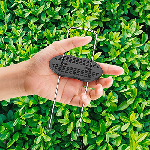 YHmall 30 Grapas de Sujeción con 30 Arandelas Grapas Clavijas de jardín Alfileres de Clavos en Forma de U Ideal para el Control de Malezas Membrana, Mangueras 150 mm x 40 mm x Ø 3 mm