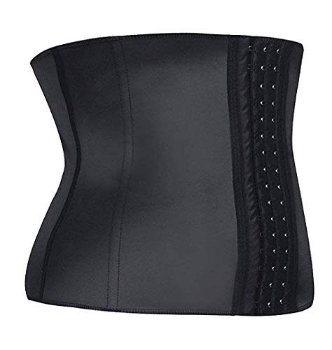 YIANNA Mujer Fajas Reductoras Colombianas Torso Corto Waist Trainer Corset Reductor Cinturilla Moldeadora Latex Cintura Corsé Negro, 110206 Size M