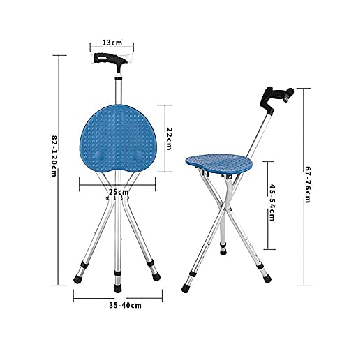 Z-SEAT Andadores para Personas Mayores Ayuda médica para discapacitados Bastón de Asiento Plegable (bastón para Caminar y Asiento para Silla), Taburete con Asiento Tipo Palo, Altura Ultraligera aju