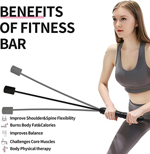 ZLZNX Bar de Fitness elástica, Barra de temblor de Fitness para el hogar con vibración de Alta frecuencia, Barra paralela Abdominal, Home Elastic Bar,Rojo,1.6M