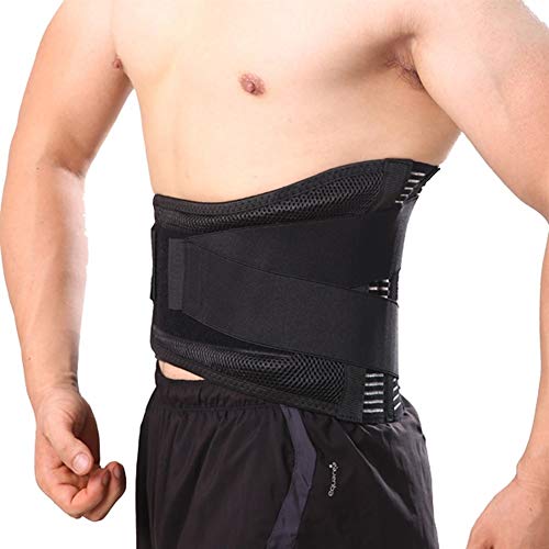 ZWQASP Unisex Lumbar ortopédica corsé Hernia de Disco Brace Fajas Inferior de la Espalda Apoyo de la Ayuda En la Columna Lumbar Volver cinturón de Venta Directa (Color : Black, Size : L)