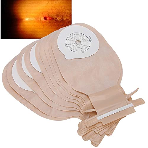 10 bolsas de colostomía Ostomy, sistema de una pieza, sistema de drenaje de una pieza, sistema de una sola pieza, sistema de bolsa para estomas, drenable, bolsa para orina, 20 mm, apertura de 60 mm