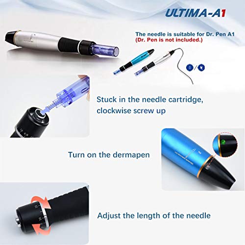 10 pcs Micro Agujas para Dermapen Agujas de repuesto puntas cartucho Slot tornillo Regular para coche Derma Electric microneedling pen 36 pin, estilo de hebilla