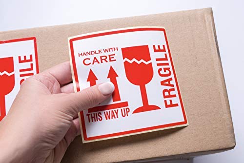 100 Adhesivo Frágil This Way Up Stickers Handle With Care De Advertencia De Objetos 10 x 10 cm