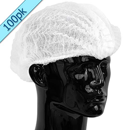 100 x Simply Direct Redecillas Para el Pelo Desechables Blanco/Gorras/Tapas Clip/Malla Cabello Suministrados en una Bolsa que se Puede Volver a Sellar