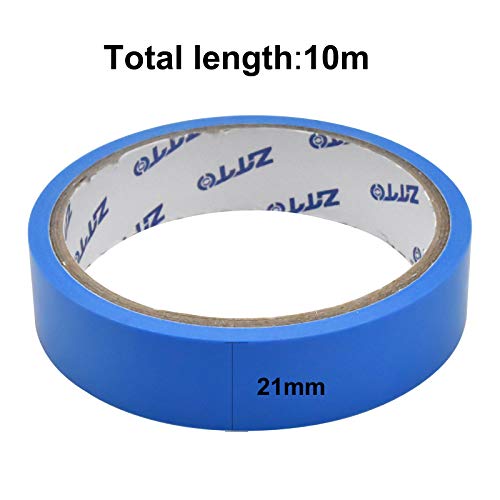 10m*21mm Bicicleta Cinta de llanta, Tubeless Vacío Cinta de Cojín de Neumático, Llanta de Bicicleta Protección Almohadilla, Rueda Banda Antipinchazos para MTB Road Bike, Azul