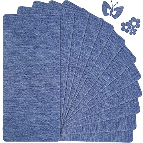 12 Hojas de 4,92 x 11 Pulgadas/ 12,5 x 28 cm Parches de Plancha de Ropa for Reparar Sofá Pantalones Bolsillos Agujeros Rodillas Codo (Azul Vaquero)