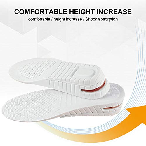 2 capas extraíbles plantillas de zapatos para aumentar la altura, plantillas ortopédicas de burbujas de aire de longitud completa hasta 3-4,5 cm de elevación, desodorante transpirable (L)