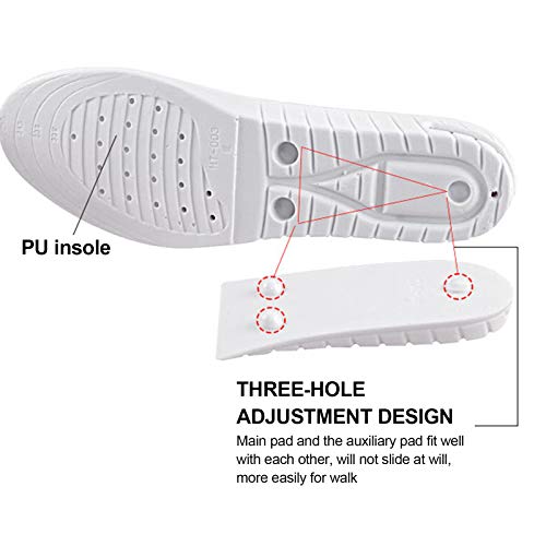 2 capas extraíbles plantillas de zapatos para aumentar la altura, plantillas ortopédicas de burbujas de aire de longitud completa hasta 3-4,5 cm de elevación, desodorante transpirable (L)