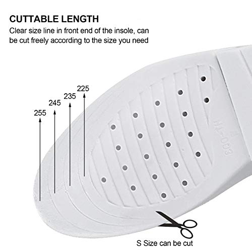 2 capas extraíbles plantillas de zapatos para aumentar la altura, plantillas ortopédicas de burbujas de aire de longitud completa hasta 3-4,5 cm de elevación, desodorante transpirable (L)